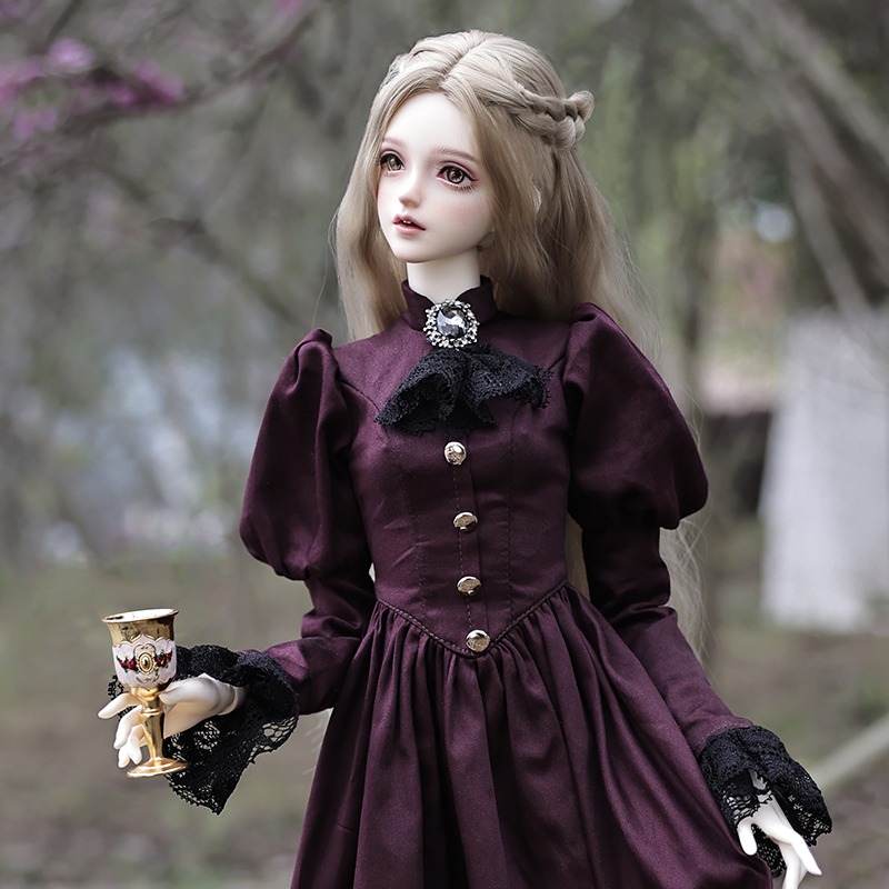 Resin Art Purple - Elina bjd-エレガントなヴィンテージの女性の人形,かわいい人形,明るい紫色のドレス,樹脂,芸術的なおもちゃ,おとぎ話,1/3