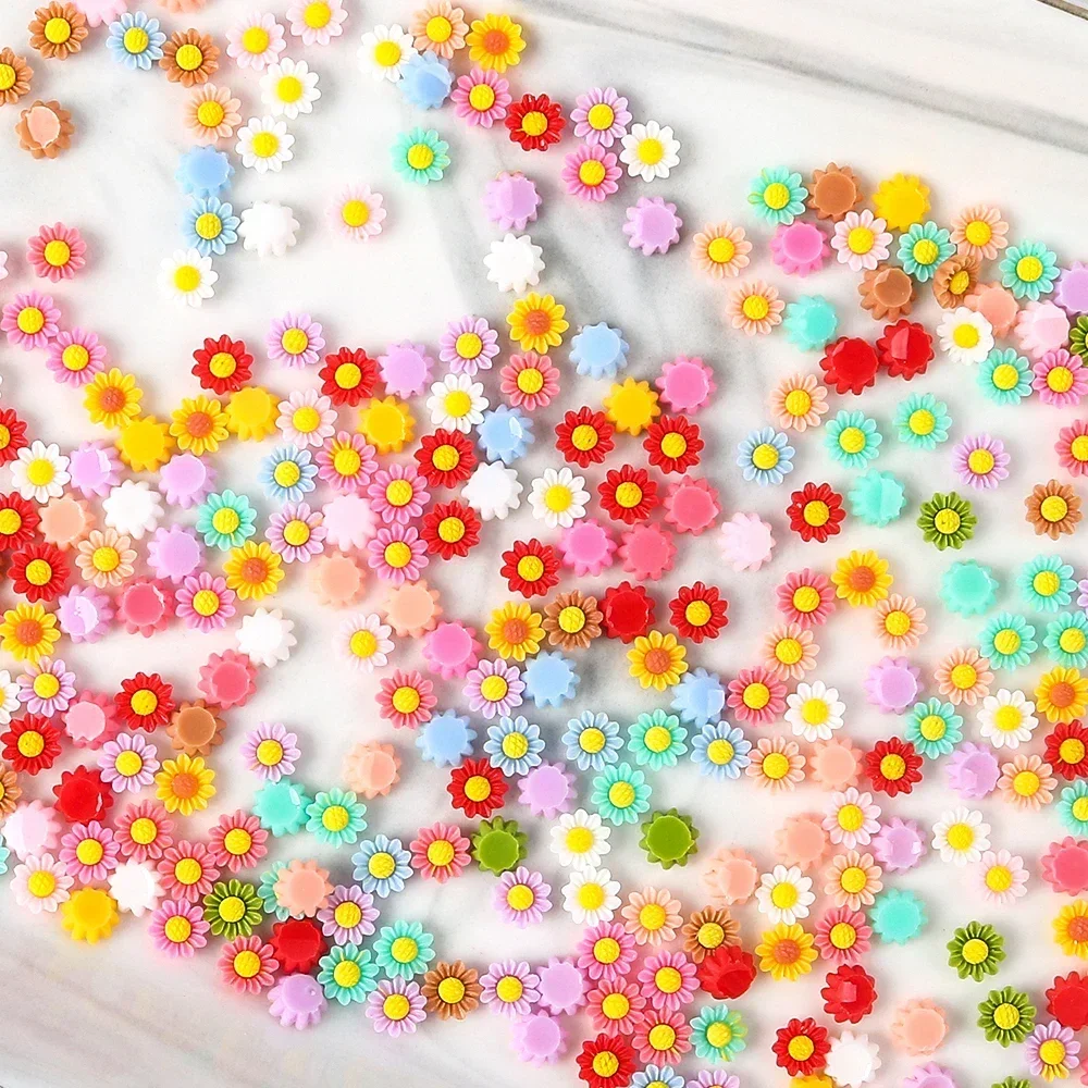 Resin Art Rose Petals - 5花びらの花のネイルチャーム,3Dミックス樹脂,ネイルアートアクセサリー,高級装飾,消耗品,ネイルアート,100個