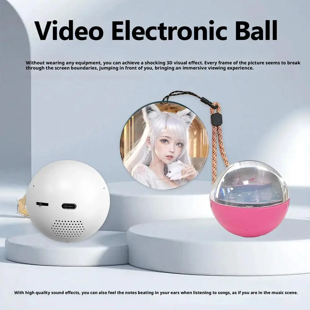 Resin Art Video - 3D ビデオクリスタルボール DIY メモリアートガラスボールランプ球状ピクセルディスプレイ 2.7 インチスクリーン