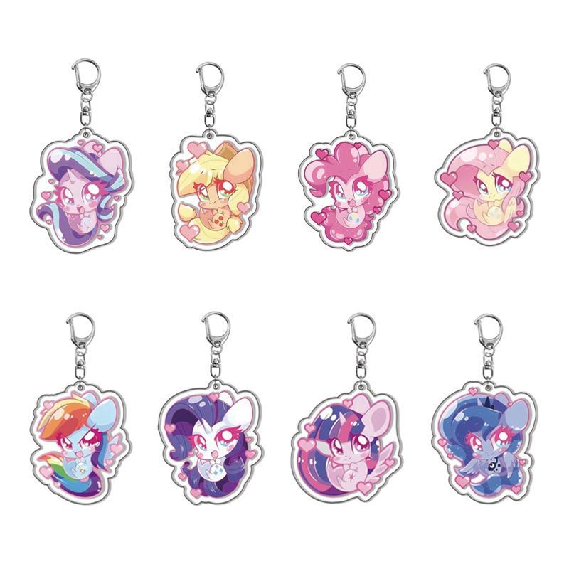 Resin Art Anime - マイリトルポニーアニメアクリル漫画キーホルダーキーリングバッグチャームクリエイティブアクセサリー友人ガールフィギュアジュエリーペンダントかわいい