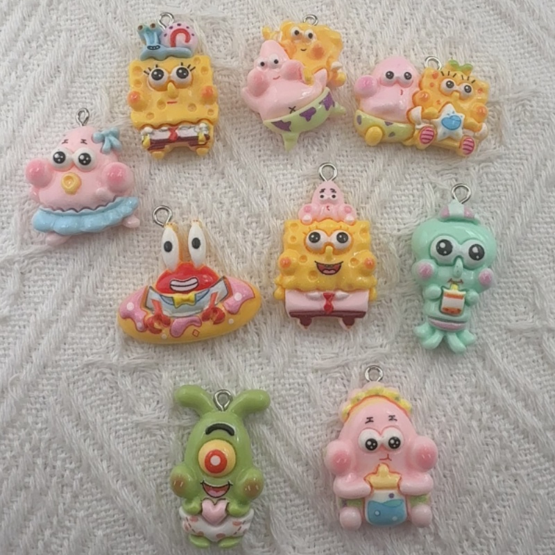 Resin Art For Sale - 10個入り漫画風樹脂ペンダント、DIYジュエリー製作イヤリング、キーホルダーアクセサリー
