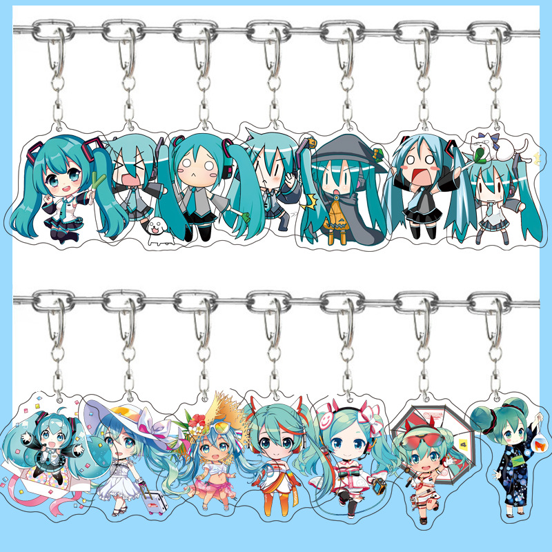 Resin Art Anime - 初音ミクアニメアクリルかわいいフィギュアバッグチャームキーリングキーホルダーペンダント車友人カップルジュエリーギフトファッション漫画