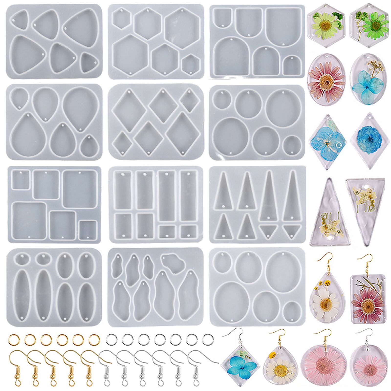 幾何イヤリングペンダントためのエポキシ樹脂diyイヤリングキ - Resin Art Kit For Beginners のレビューと価格