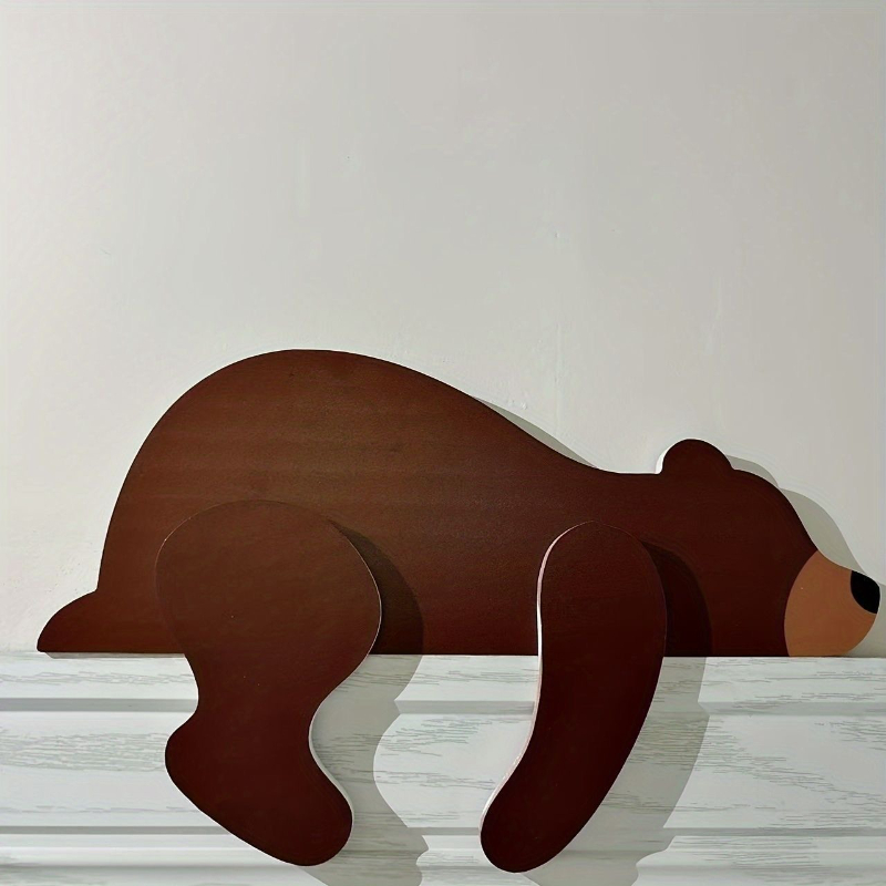 北欧スタイルの新しい楽しい木製ヒグマドアトップ装飾コーナー彫 - Resin Art With Wood のレビューと価格