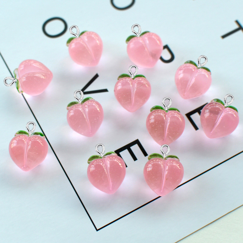 10 個新しい透明ピーチフラット樹脂チャームペンダントジュエ - Resin Art For Sale のレビューと価格