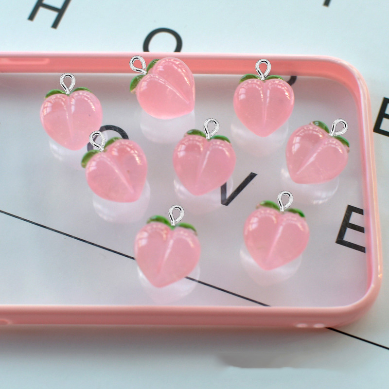 10 個新しい透明ピーチフラット樹脂チャームペンダントジュエ - Resin Art For Sale のレビューと価格