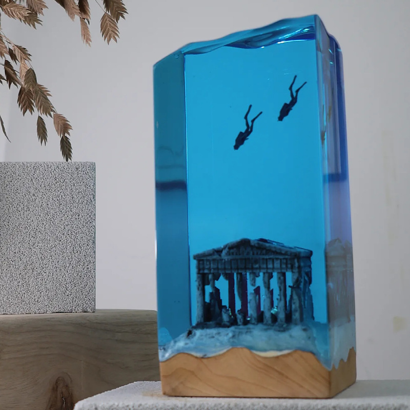 新しいマリンアート家の装飾品手工芸品木製樹脂彫刻品洞窟のよう - Resin Art With Wood のレビューと価格