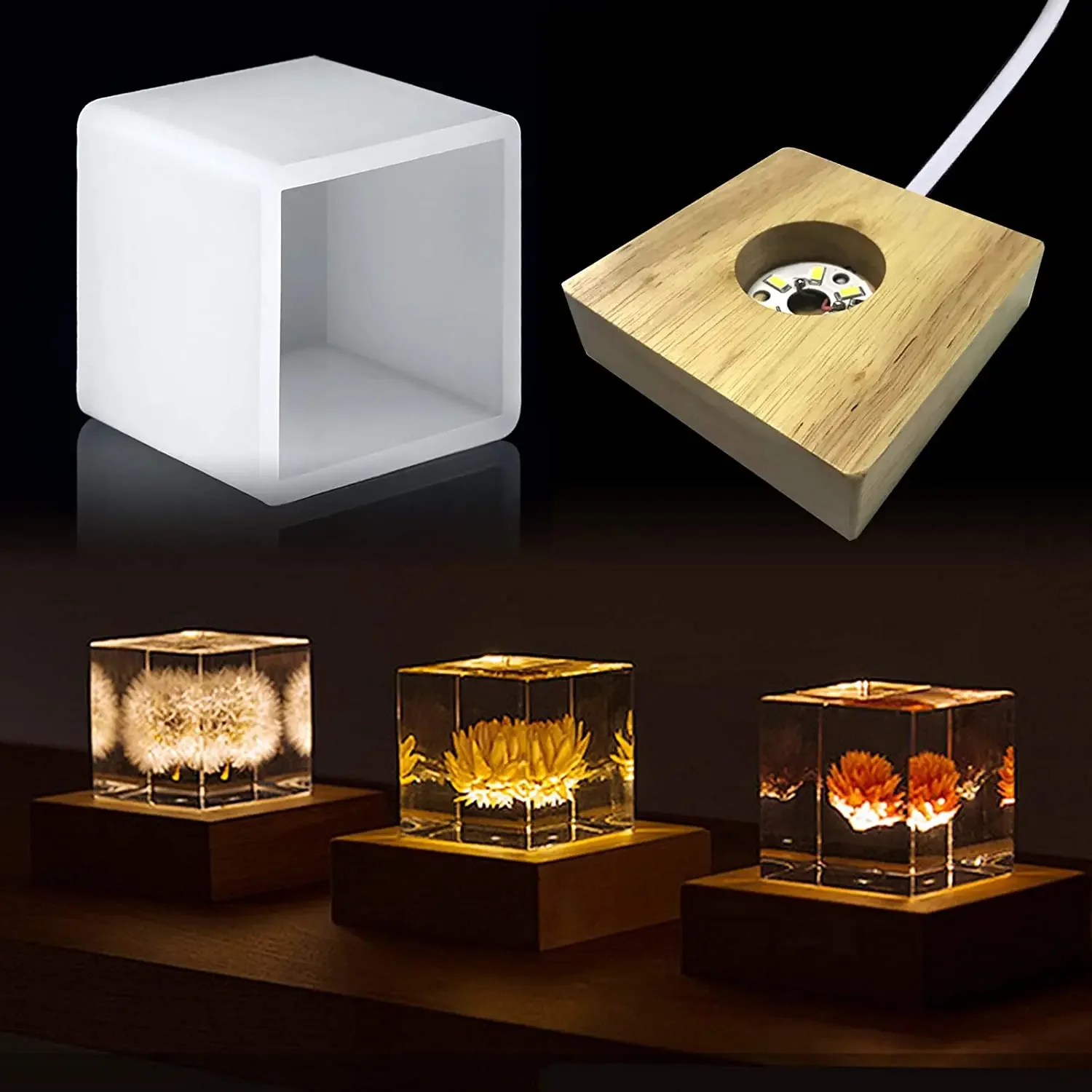 スクエアライト樹脂モールド、樹脂用LEDシリコンモールド、樹 - Resin Art With Wood のレビューと価格