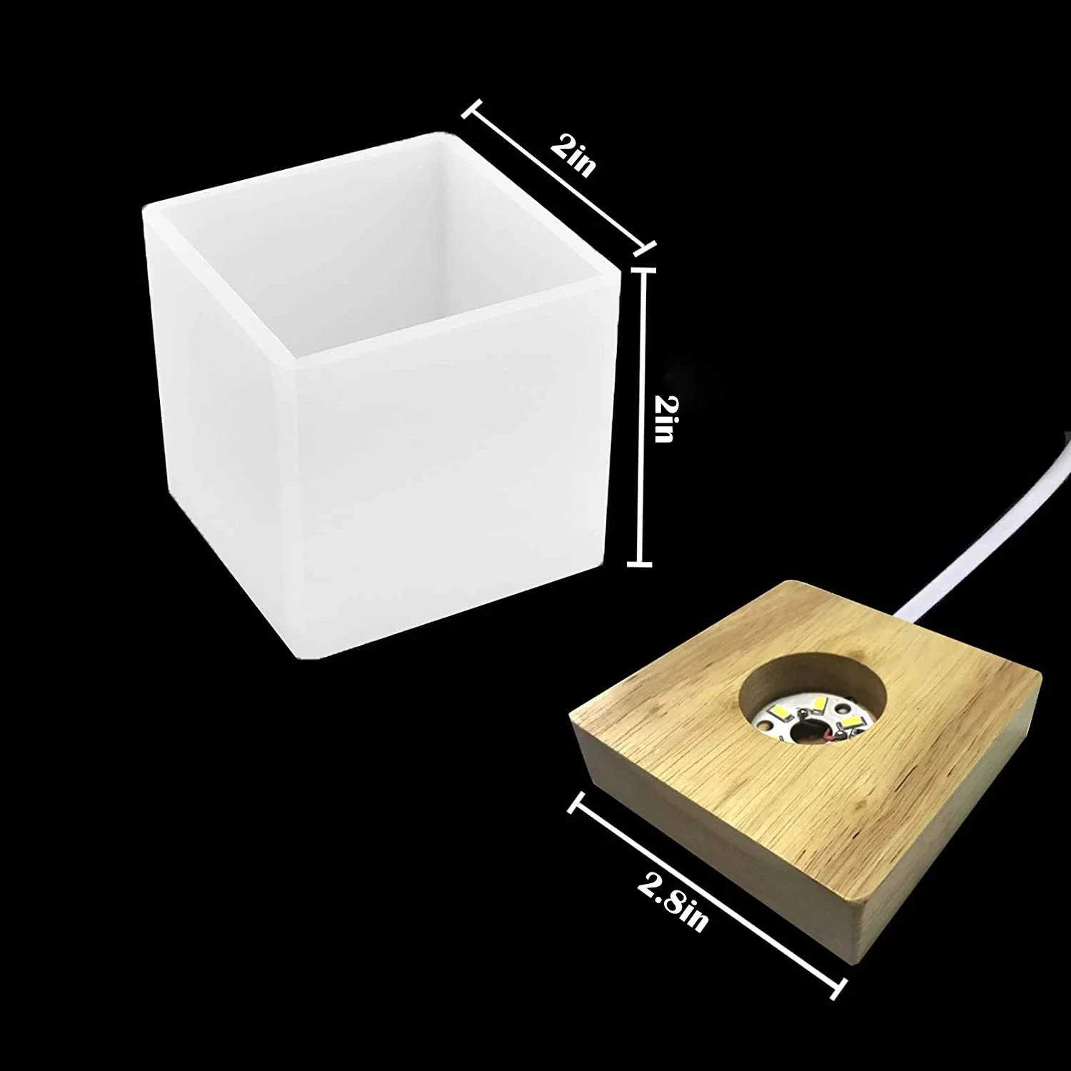 スクエアライト樹脂モールド、樹脂用LEDシリコンモールド、樹 - Resin Art With Wood のレビューと価格