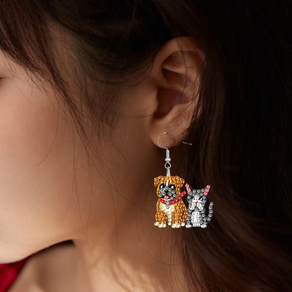4ペアの両面ダイヤモンドペインティングイヤリング、ダイヤモン - Resin Art Earrings Kit のレビューと価格