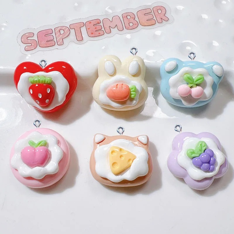 10 個シミュレーションかわいいフルーツケーキ樹脂チャームペ - Resin Art Notes のレビューと価格
