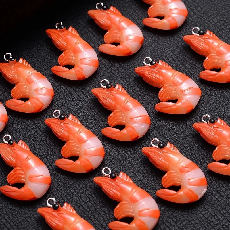 10 個アクリル樹脂漫画シーフードチャーム 3D 模擬ロブス - Resin Art For Sale のレビューと価格