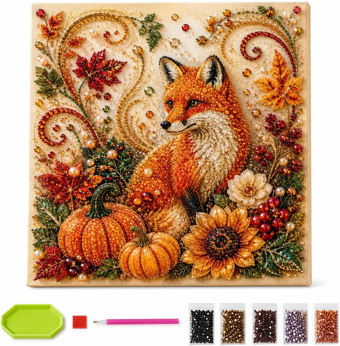 秋のダイヤモンドパールペイントキット、秋のパールアートキット - Resin Art Kit For Beginners のレビューと価格