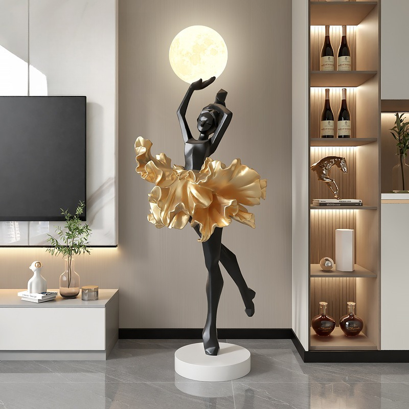 ガールアートオーナメント イタリア製抽象彫刻フロアランプ バ - Resin Art On Floor のレビューと価格