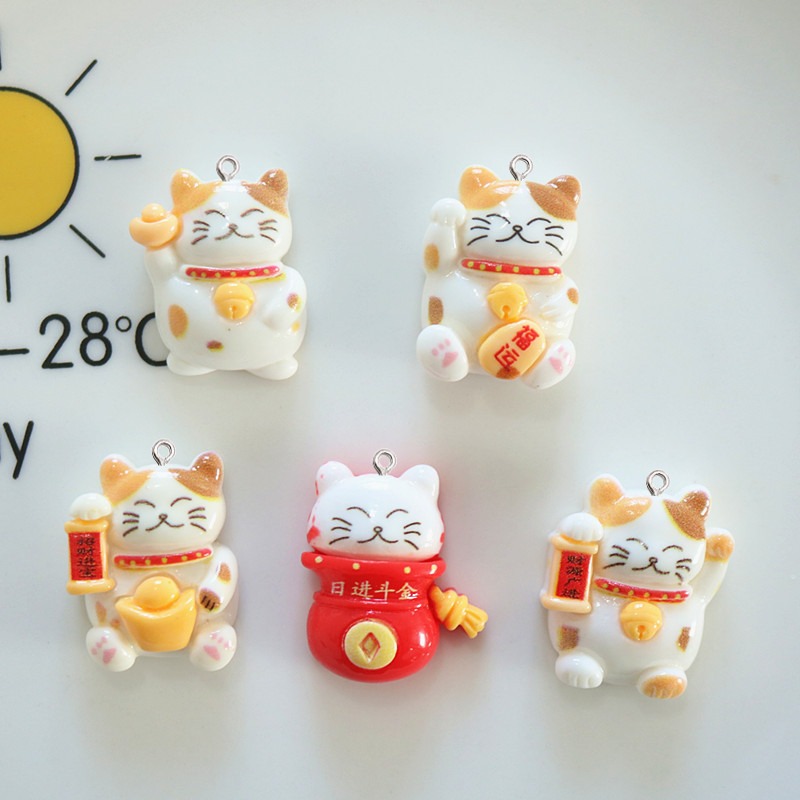 10 個かわいい光沢のある猫樹脂小さなペンダントファッション - Resin Art Earrings Material のレビューと価格