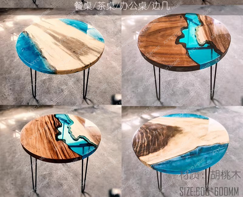 クリエイティブアートダイニングテーブル エポキシ樹脂 リバー - Resin Art With Wood のレビューと価格