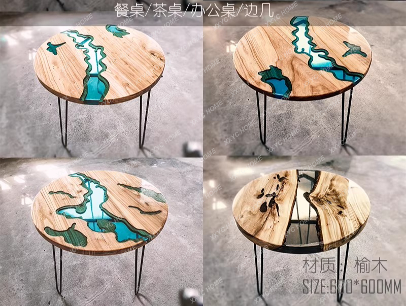 クリエイティブアートダイニングテーブル エポキシ樹脂 リバー - Resin Art With Wood のレビューと価格