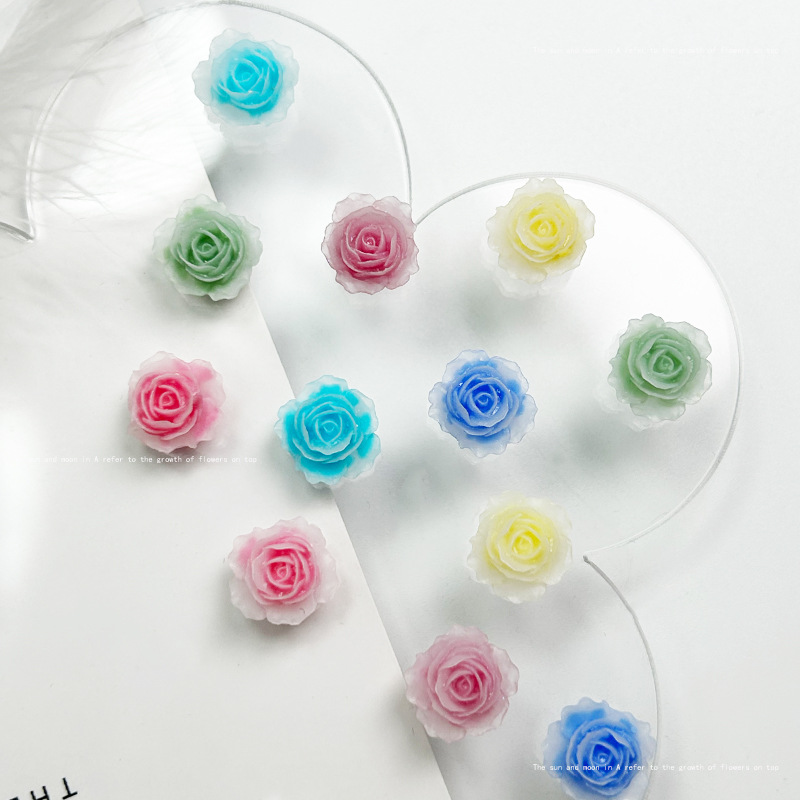 カワイイローズレジンネイルチャーム、カメリア、ペタルデザイン - Resin Art Rose Petals のレビューと価格