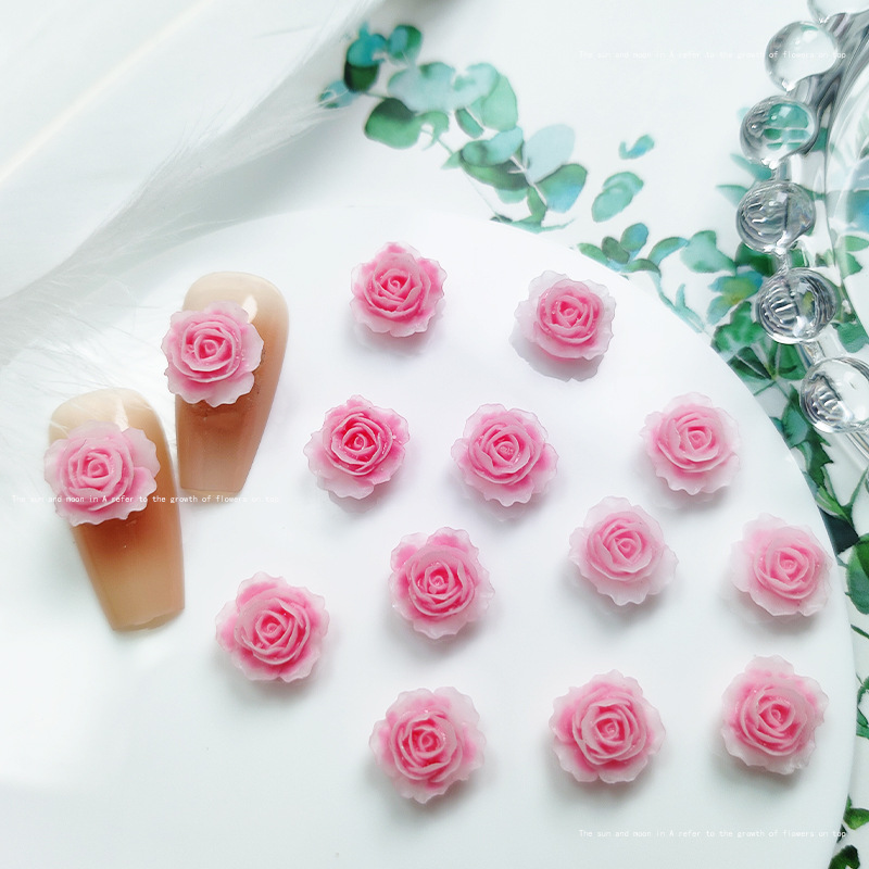 カワイイローズレジンネイルチャーム、カメリア、ペタルデザイン - Resin Art Rose Petals のレビューと価格