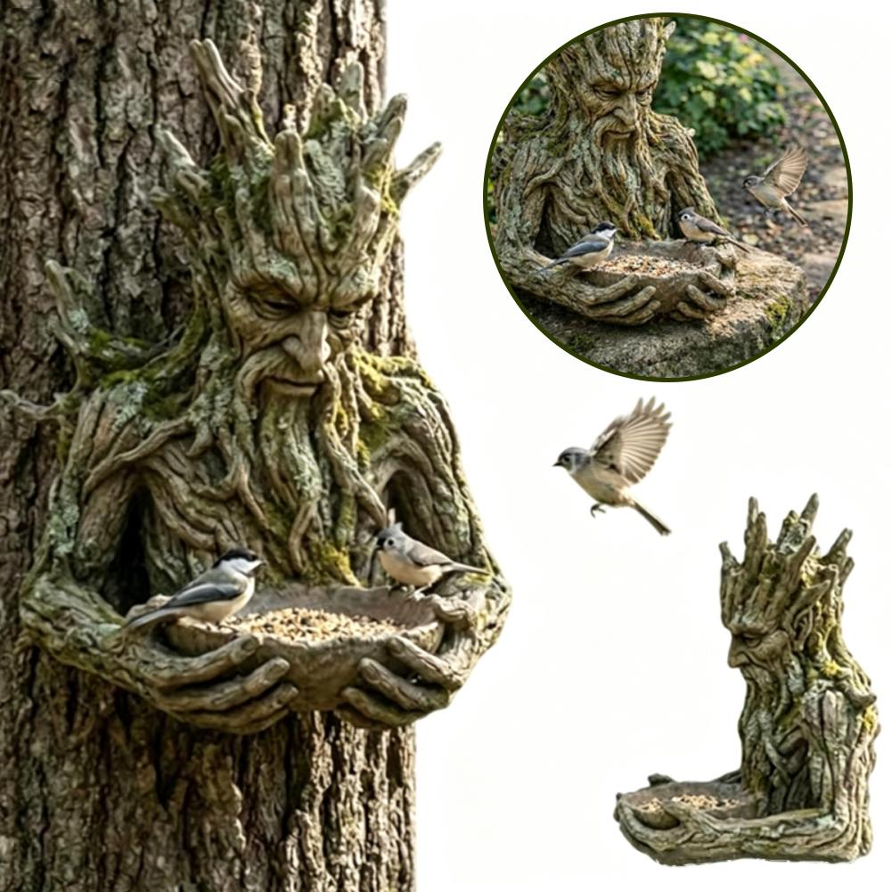 耐候性樹脂製ツリーフェイスバードフィーダー、木の幹に取り付け - Resin Art With Wood のレビューと価格