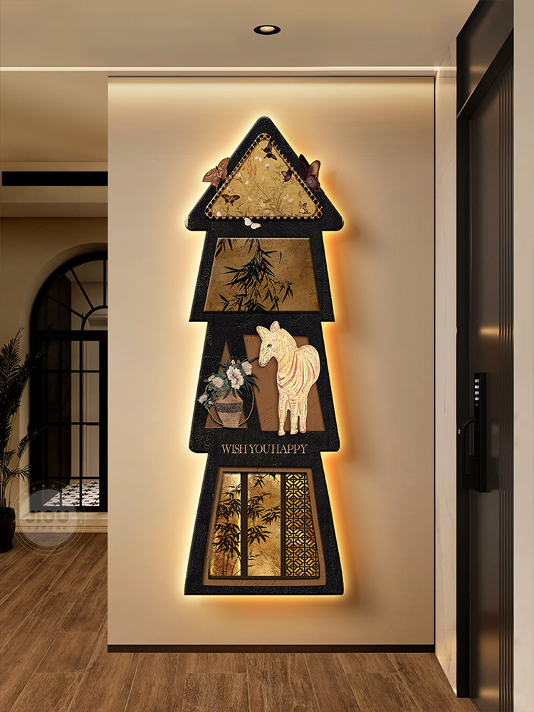 メダルアールデコ玄関ホール装飾画フランス風廊下エンドハンギン - Resin Art On Wood のレビューと価格