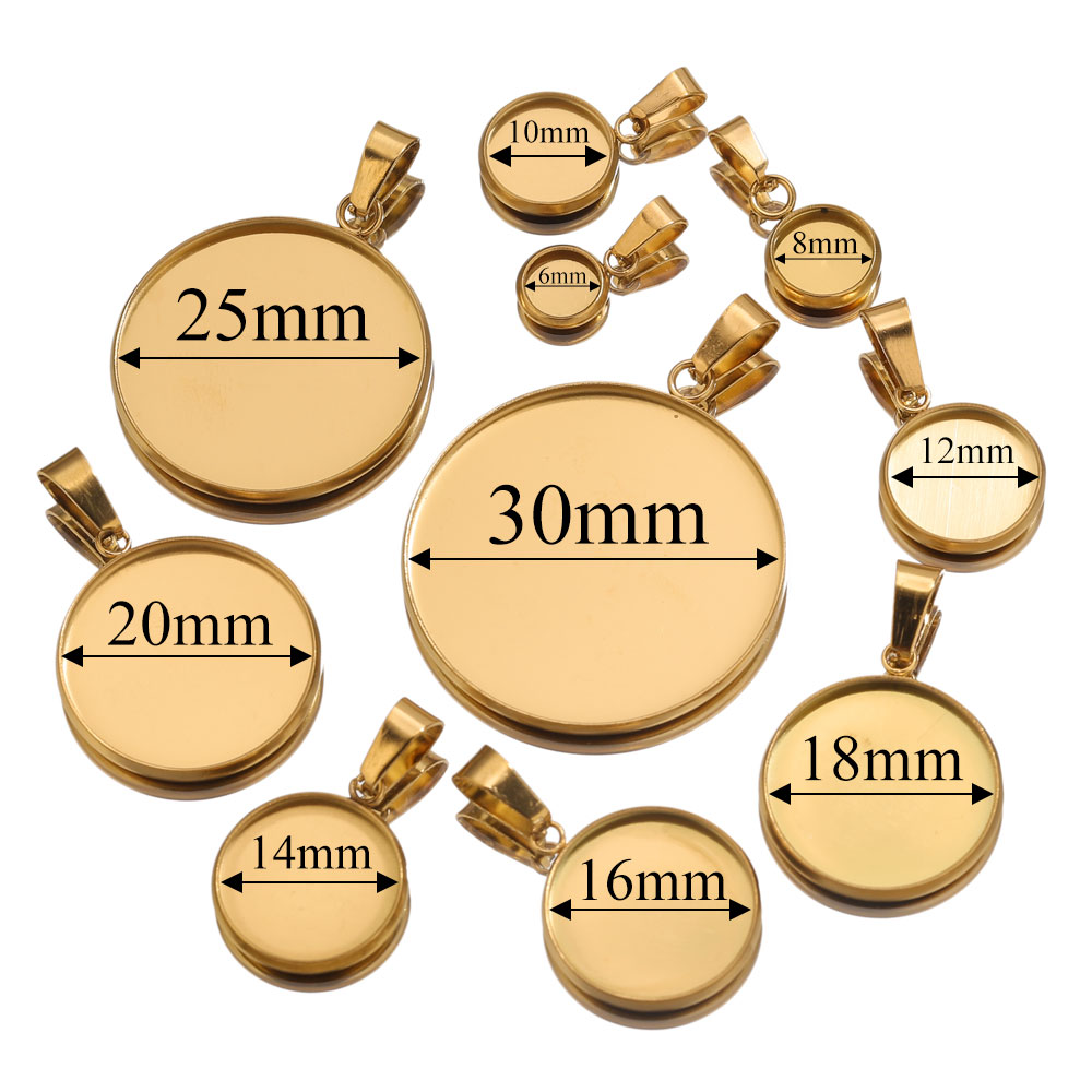 10 個ステンレス鋼ゴールドペンダント樹脂トレイベース DI - Resin Art For Sale のレビューと価格