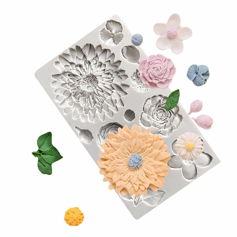 ひまわりの花びらと葉のシリコンフォンダン型 チョコレートケー - Resin Art Rose Petals のレビューと価格