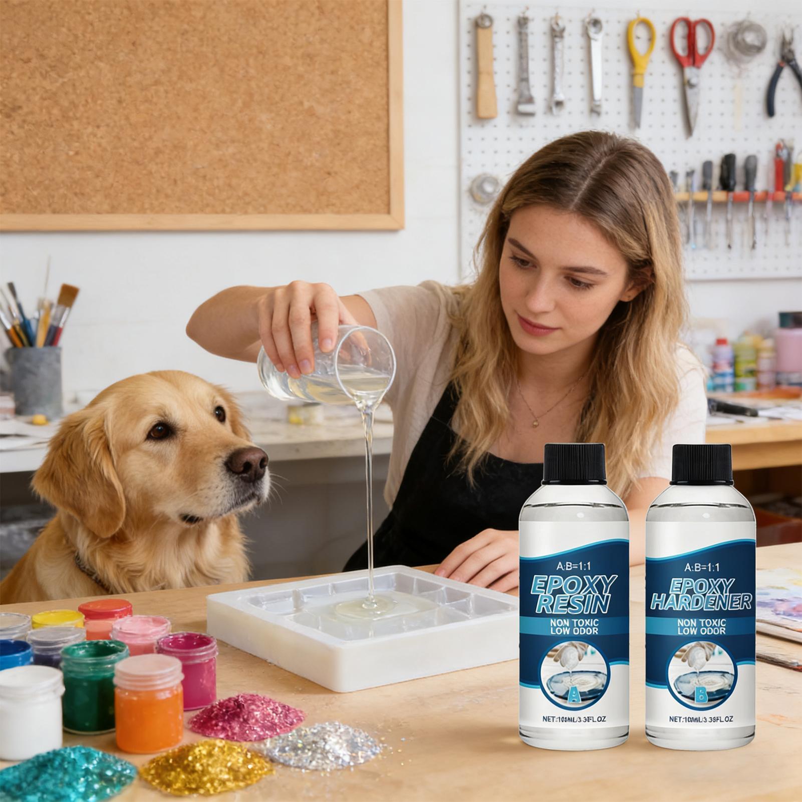 エポキシ樹脂キット AB接着剤 透明アート樹脂 DIYクラフ - Resin Art Earrings Kit のレビューと価格