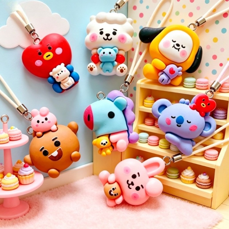 7 個 BT21 樹脂漫画チャーム DIY アクセサリークラ - Resin Art For Sale のレビューと価格