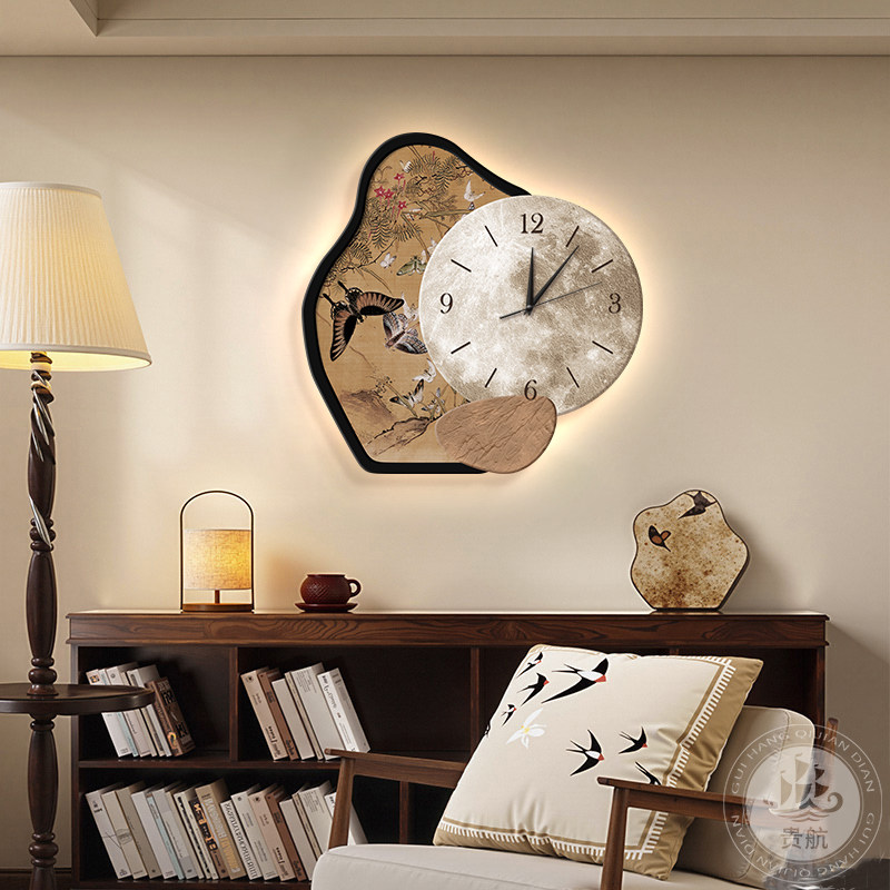 中古風水墨竹画リビングルーム時計装飾絵画新中式アートレストラ - Resin Art On Wood のレビューと価格