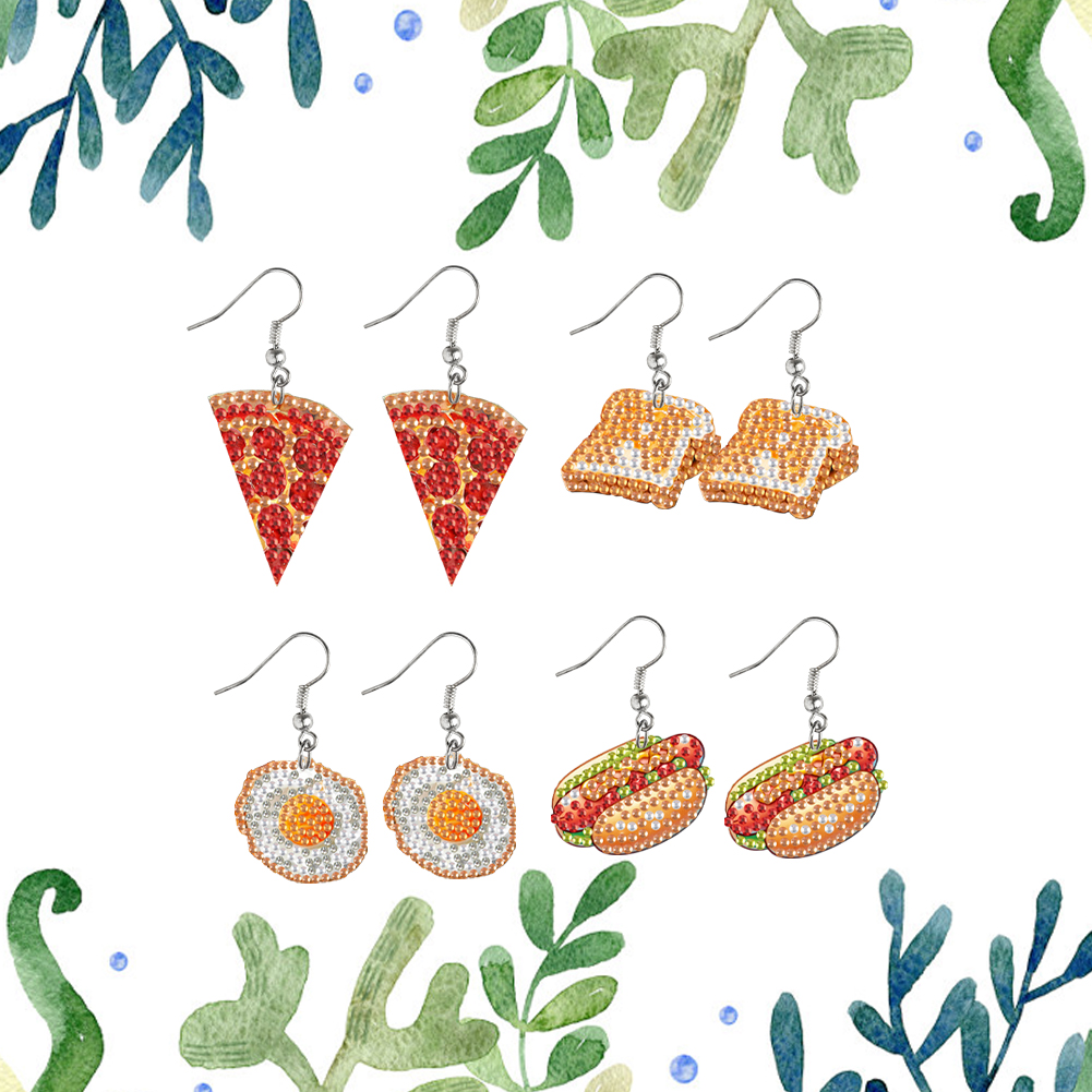 4ペア両面ダイヤモンドアートイヤリング製作キット DIYダイ - Resin Art Earrings Kit のレビューと価格