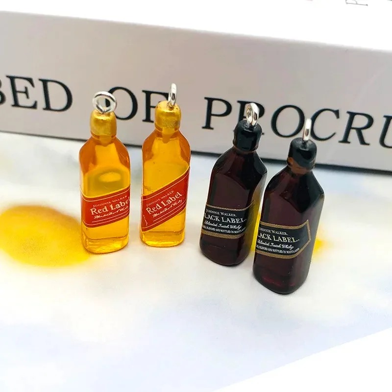 10 個小さなワインバーボトル樹脂チャーム DIY イヤリン - Resin Art For Sale のレビューと価格
