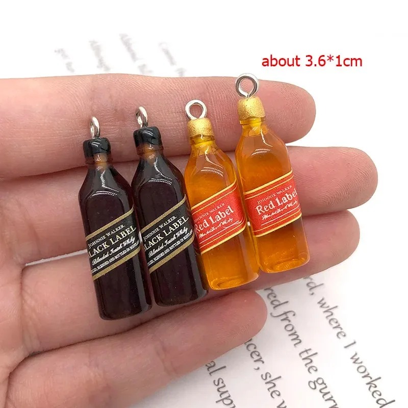 10 個小さなワインバーボトル樹脂チャーム DIY イヤリン - Resin Art For Sale のレビューと価格