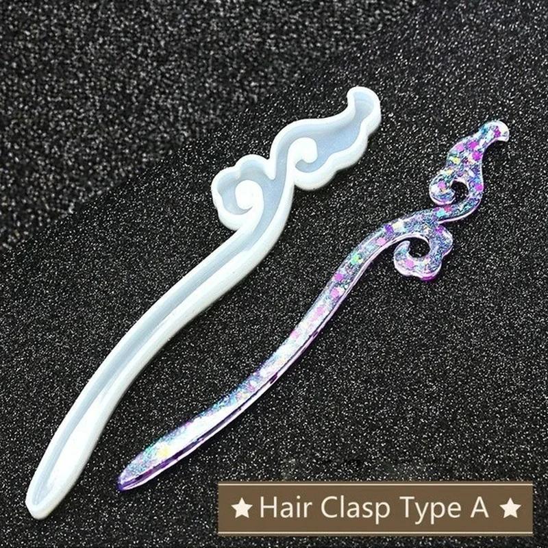 新しい透明ヘアピンシリコーン特殊金型樹脂 DIY ヘアジュエ - Resin Art For Sale のレビューと価格