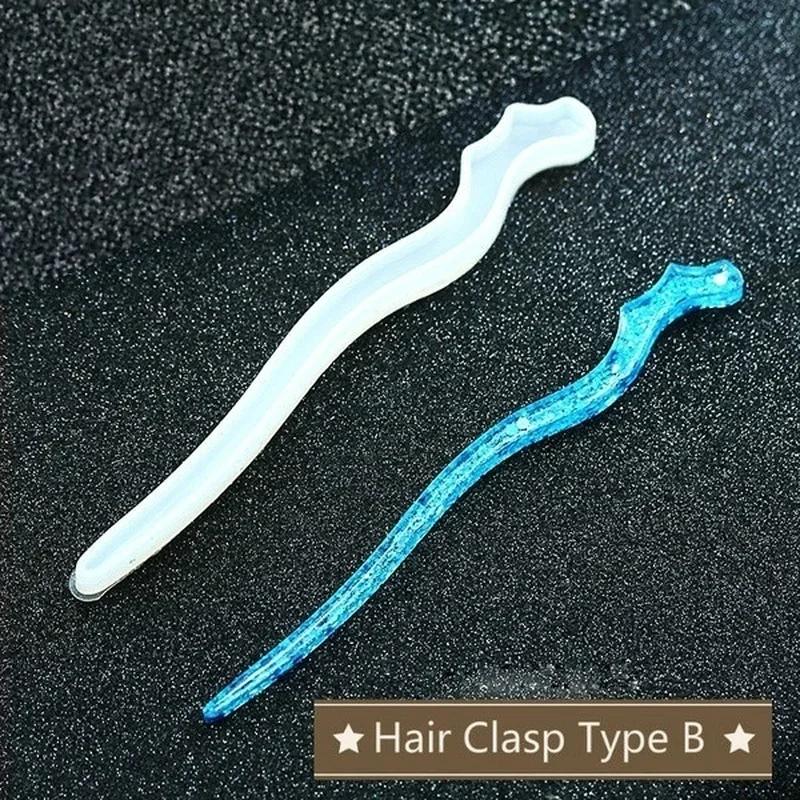 新しい透明ヘアピンシリコーン特殊金型樹脂 DIY ヘアジュエ - Resin Art For Sale のレビューと価格