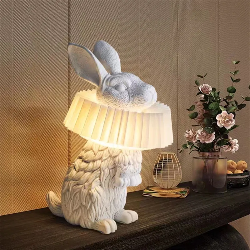 モダンなうさぎLEDテーブルランプ,動物,子供の寝室,書斎, - Resin Art On Floor のレビューと価格