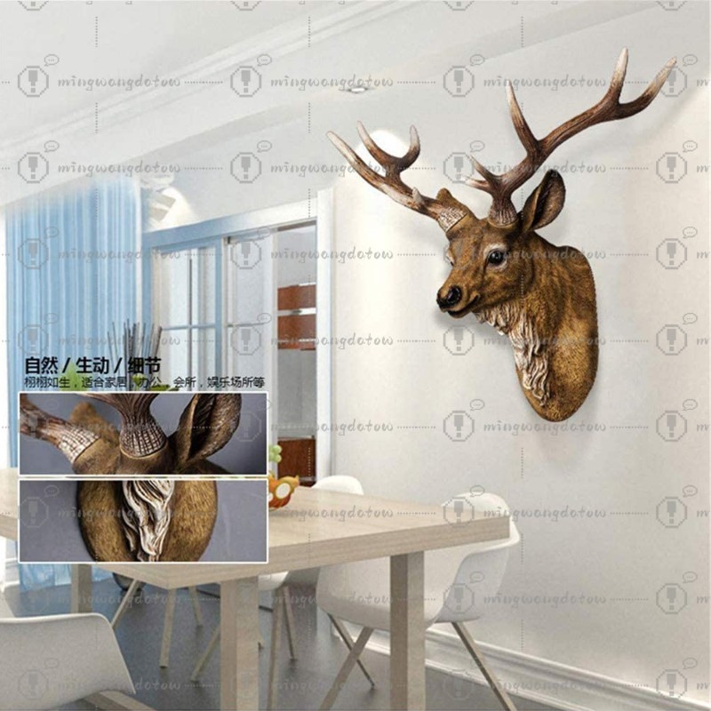 フェイク鹿の頭飾り 17インチ 模造動物の頭飾り 壁飾り 手 - Resin Art Handmade のレビューと価格