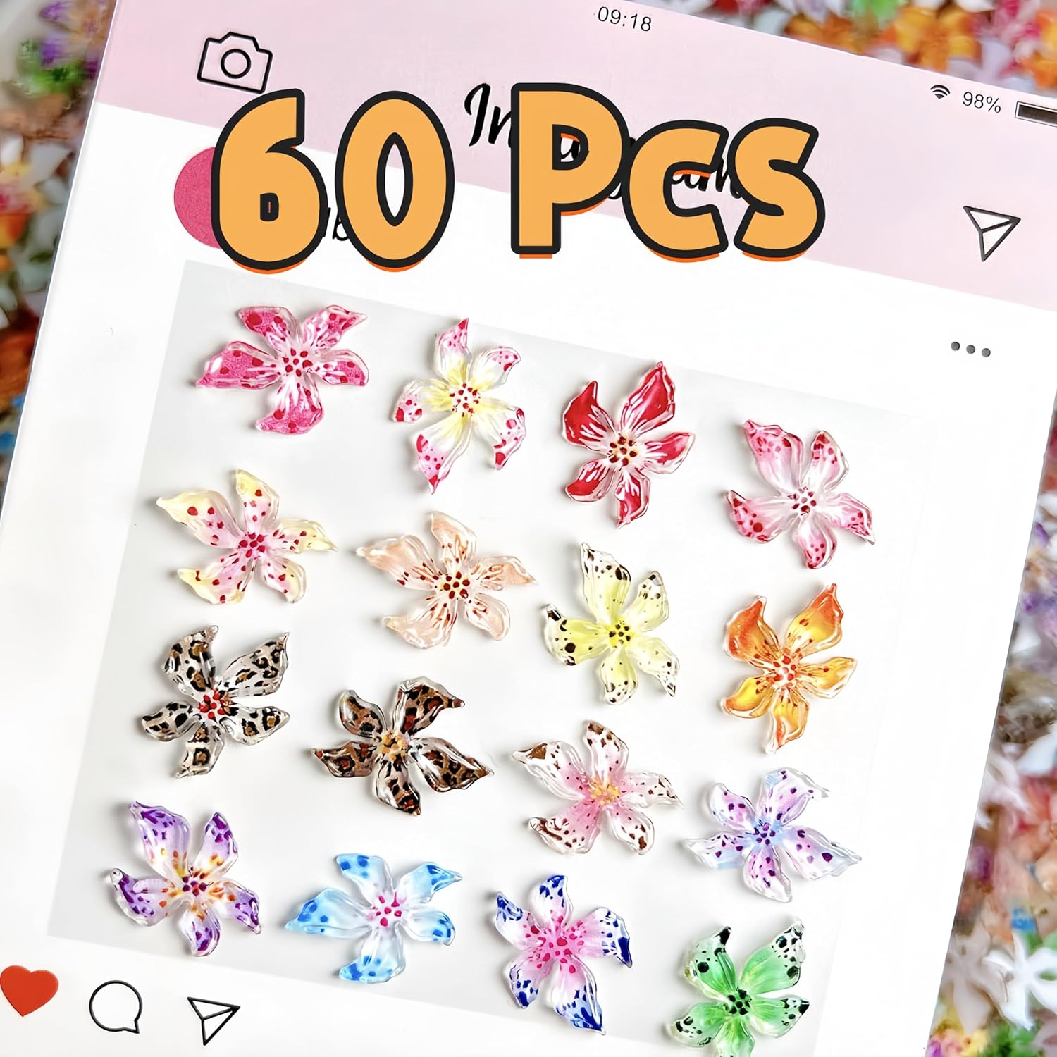 20/40/60/80 個氷の結晶の花 DIY アートステッ - Resin Art Rose Petals のレビューと価格