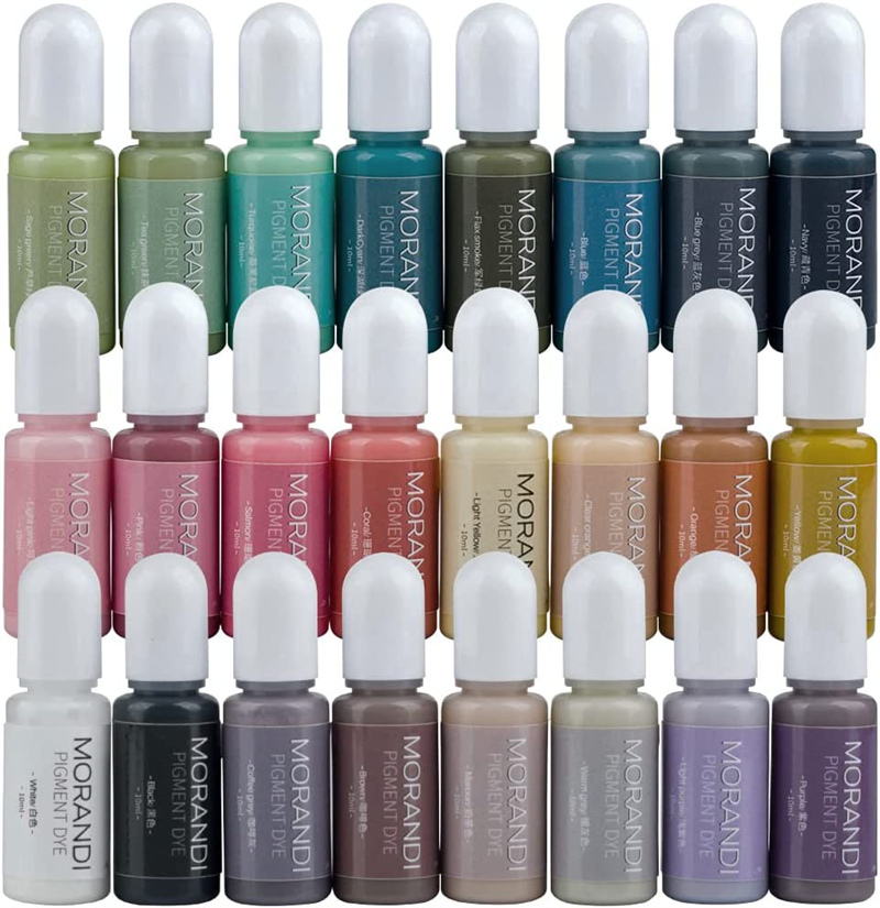24色モランディ不透明色顔料 DIYエポキシ樹脂型液体染料イ - Resin Art Alcohol Ink のレビューと価格