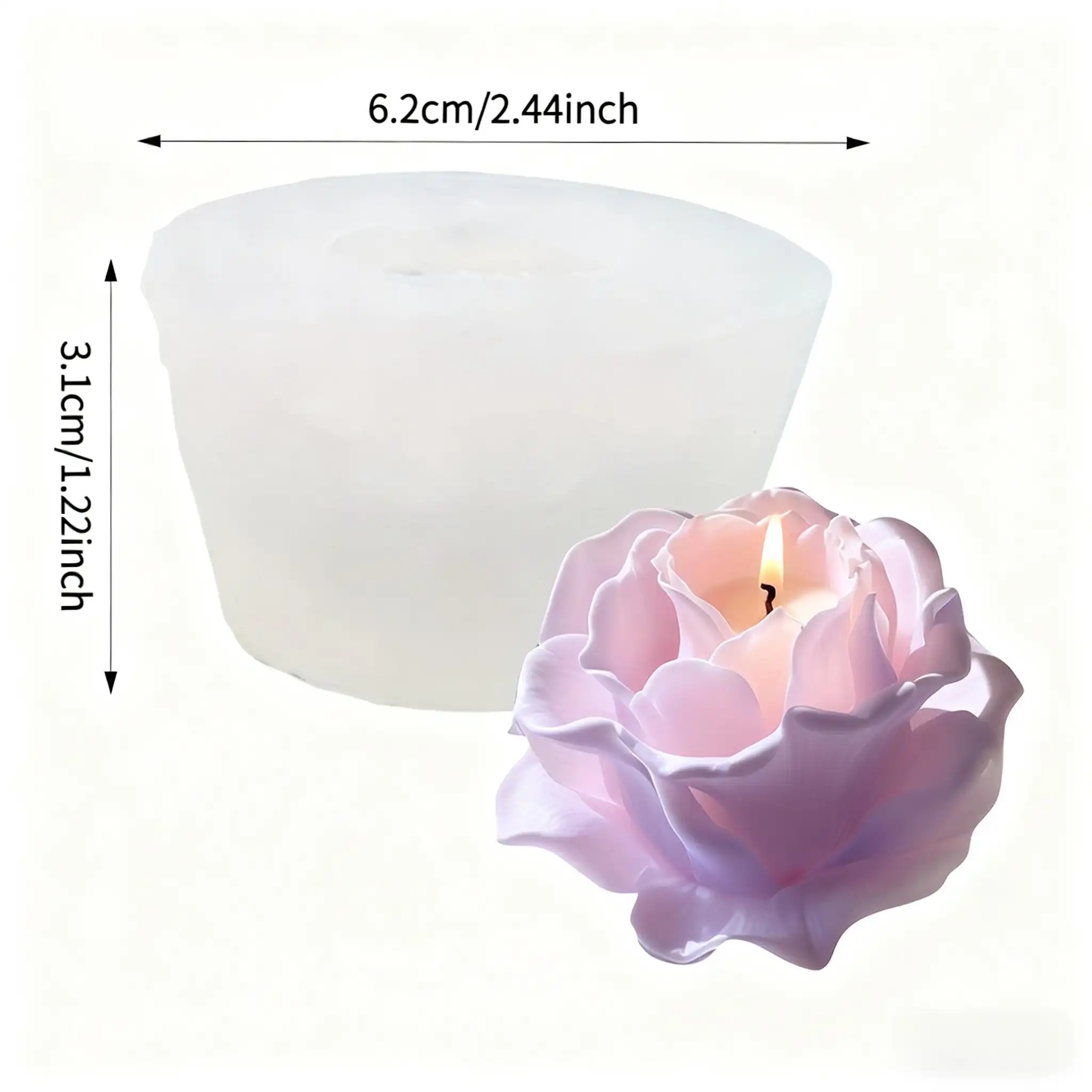1個入り3Dエレガントローズシリコンモールド - 再利用可能 - Resin Art Rose Petals のレビューと価格