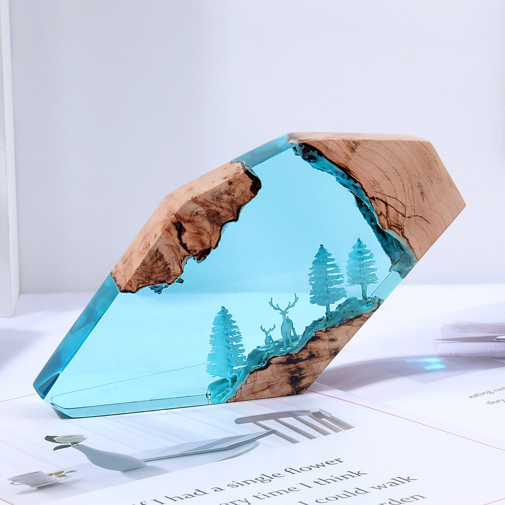 森の妖精鹿デスクトップアート、パーソナライズされた発光オーナ - Resin Art And Craft のレビューと価格