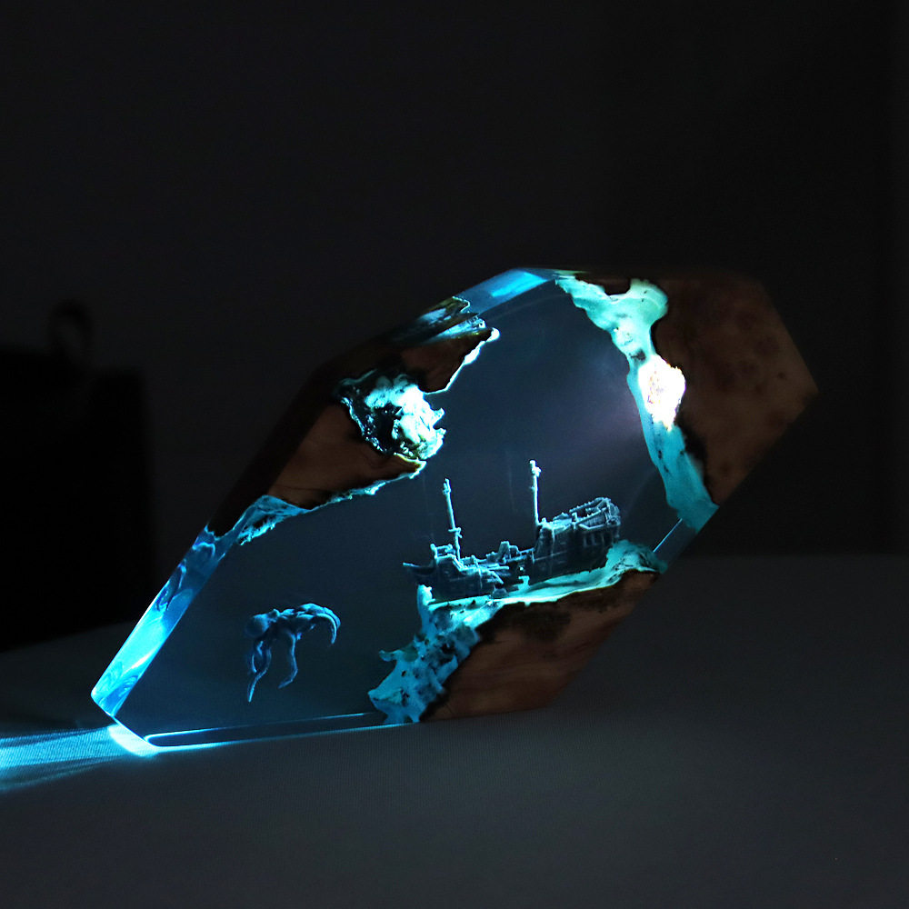 森の妖精鹿デスクトップアート、パーソナライズされた発光オーナ - Resin Art And Craft のレビューと価格