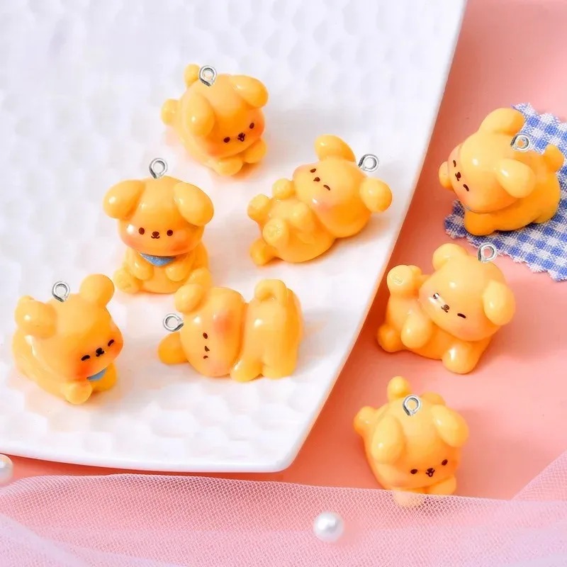 10 個かわいい漫画犬アクリル樹脂チャームミニペンダント D - Resin Art For Sale のレビューと価格