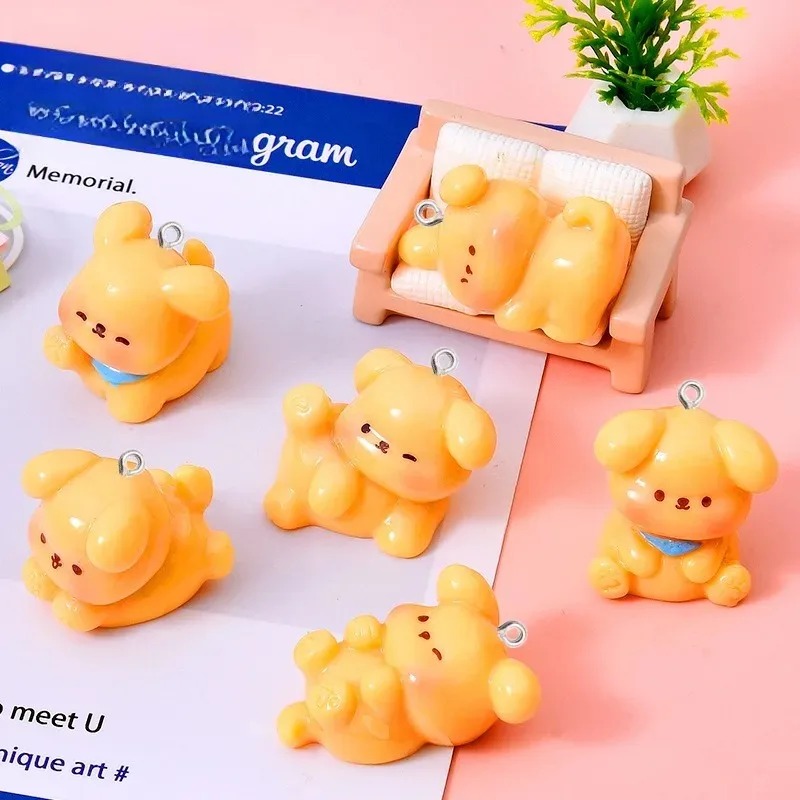 10 個かわいい漫画犬アクリル樹脂チャームミニペンダント D - Resin Art For Sale のレビューと価格