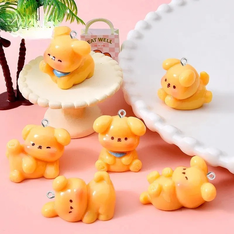 10 個かわいい漫画犬アクリル樹脂チャームミニペンダント D - Resin Art For Sale のレビューと価格